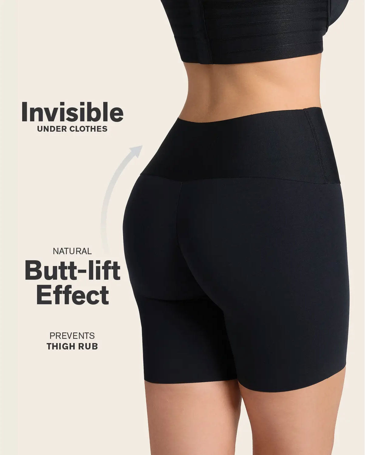 High-Waisted Tummy Control Shaping Shorts, Seamless Butt-Lifting Underwear