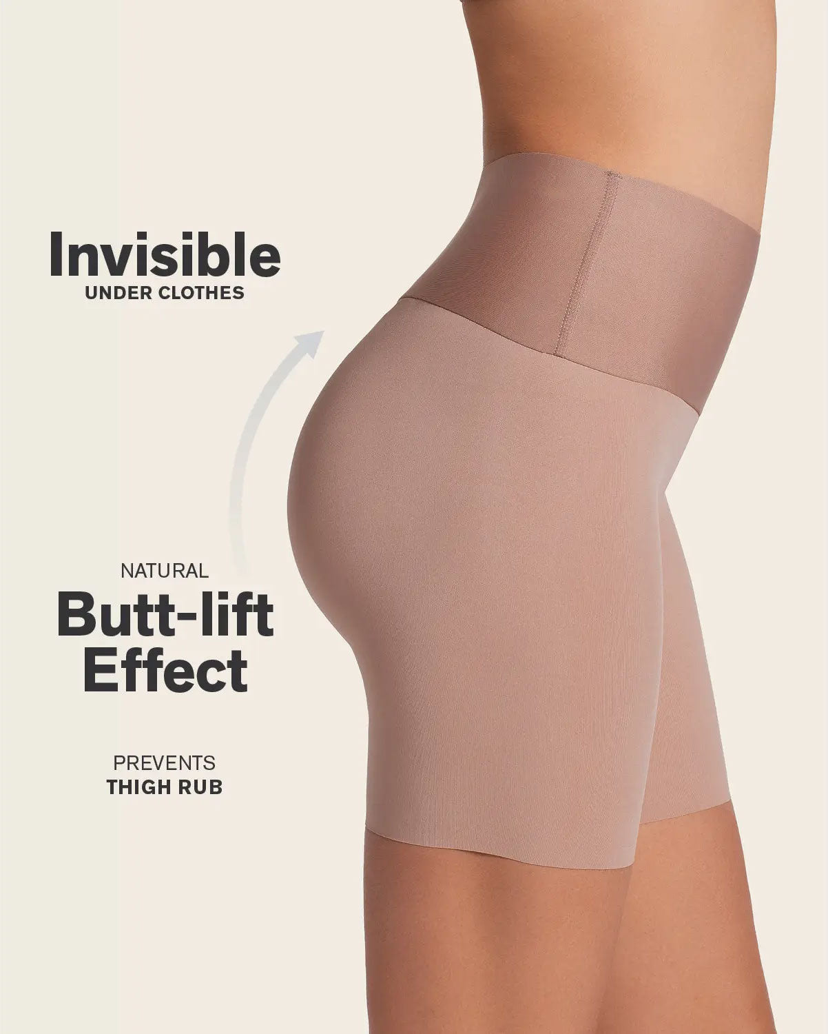 High-Waisted Tummy Control Shaping Shorts, Seamless Butt-Lifting Underwear